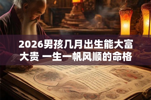 2026男孩几月出生能大富大贵 一生一帆风顺的命格
