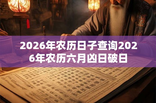 2026年农历日子查询2026年农历六月凶日破日