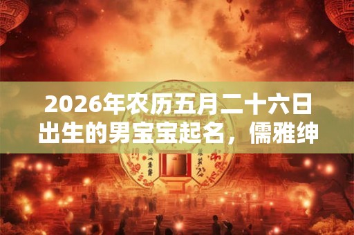 2026年农历五月二十六日出生的男宝宝起名，儒雅绅士特别的名字推荐