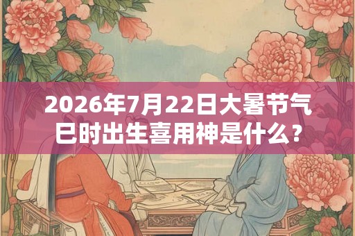 2026年7月22日大暑节气巳时出生喜用神是什么？