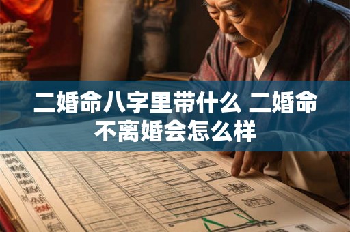 二婚命八字里带什么 二婚命不离婚会怎么样