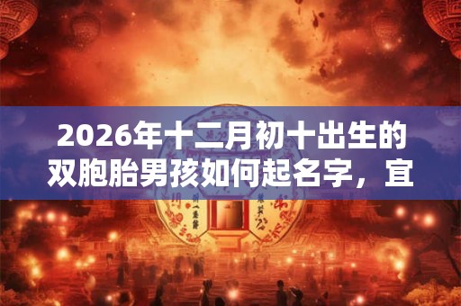 2026年十二月初十出生的双胞胎男孩如何起名字，宜用什么字