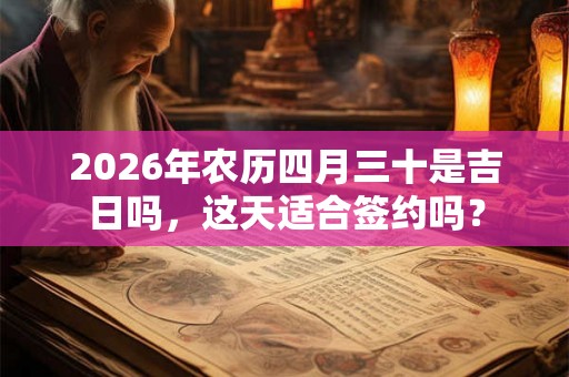 2026年农历四月三十是吉日吗，这天适合签约吗？