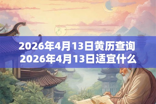 2026年4月13日黄历查询 2026年4月13日适宜什么事情