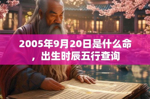 2005年9月20日是什么命，出生时辰五行查询
