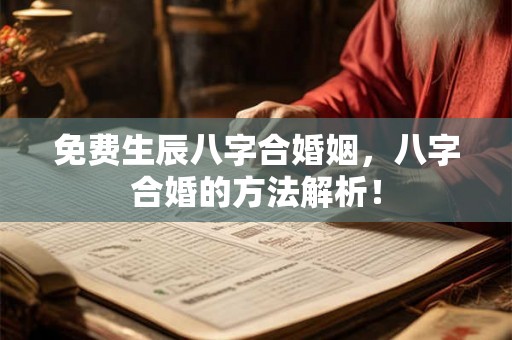 免费生辰八字合婚姻,八字合婚的方法解析! 免费生辰八字合婚姻,八字合婚的方法解析!
