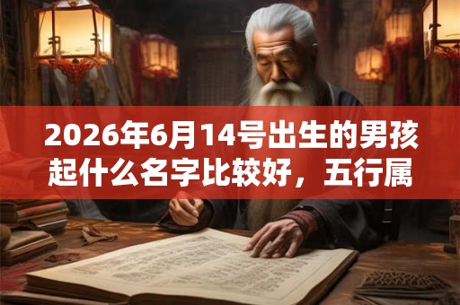 2026年6月14号出生的男孩起什么名字比较好，五行属什么