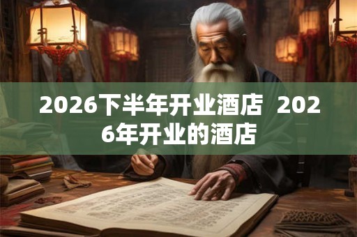 2026下半年开业酒店  2026年开业的酒店