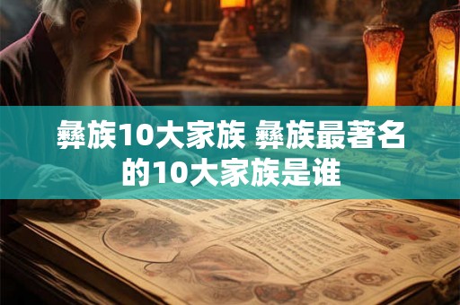 彝族10大家族 彝族最著名的10大家族是谁