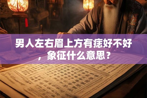 男人左右眉上方有痣好不好，象征什么意思？