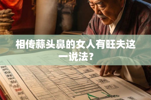相传蒜头鼻的女人有旺夫这一说法？