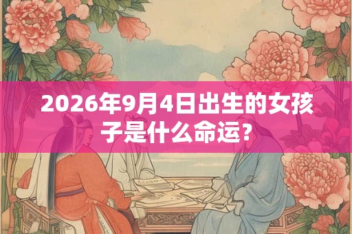 2026年9月4日出生的女孩子是什么命运？