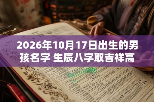 2026年10月17日出生的男孩名字 生辰八字取吉祥高分好名