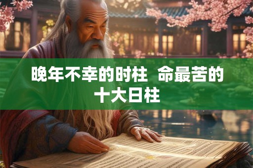 晚年不幸的时柱  命最苦的十大日柱
