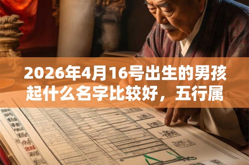 2026年4月16号出生的男孩起什么名字比较好，五行属什么