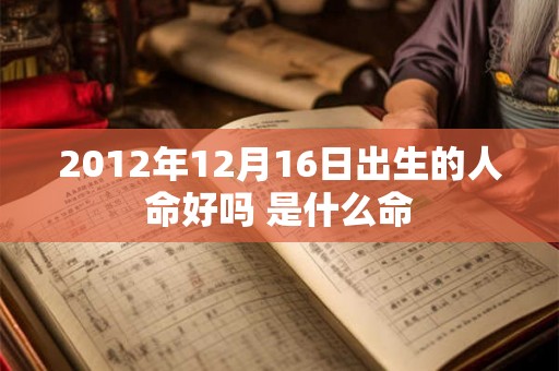 2012年12月16日出生的人命好吗 是什么命