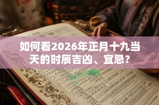 如何看2026年正月十九当天的时辰吉凶、宜忌？