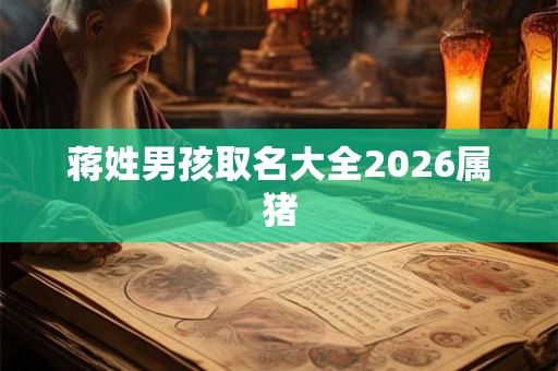 蒋姓男孩取名大全2026属猪