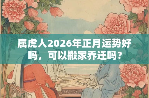 属虎人2026年正月运势好吗，可以搬家乔迁吗？