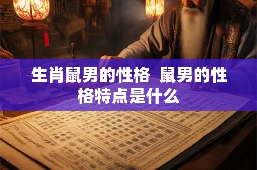 生肖鼠男的性格  鼠男的性格特点是什么