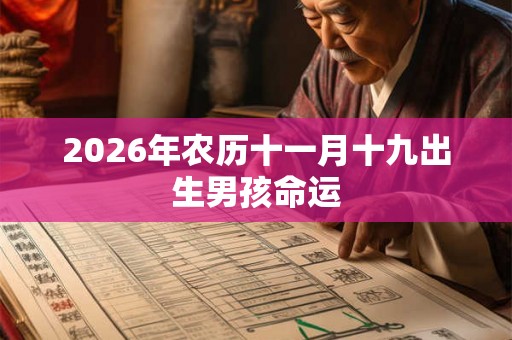 2026年农历十一月十九出生男孩命运