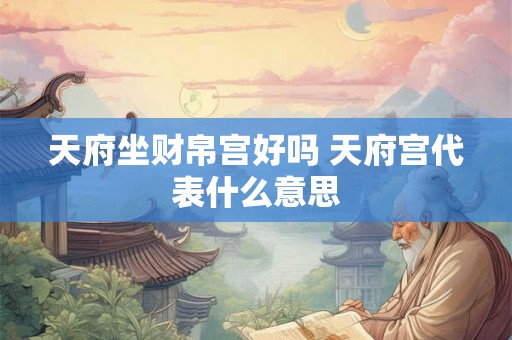 天府坐财帛宫好吗 天府宫代表什么意思