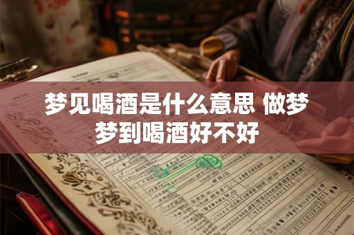 梦见喝酒是什么意思 做梦梦到喝酒好不好