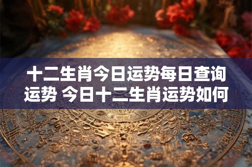 十二生肖今日运势每日查询运势 今日十二生肖运势如何 十二生肖今日运势每日查询运势 今日十二生肖运势如何