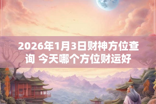 2026年1月3日财神方位查询 今天哪个方位财运好