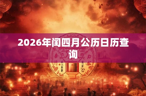 2026年闰四月公历日历查询