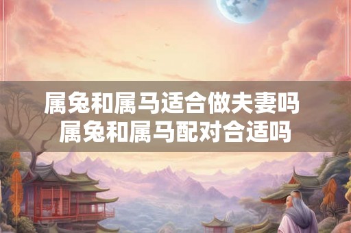 属兔和属马适合做夫妻吗 属兔和属马配对合适吗 属兔和属马适合做夫妻吗 属兔和属马配对合适吗