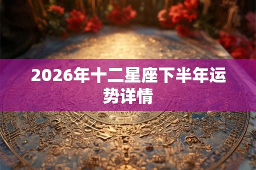2026年十二星座下半年运势详情