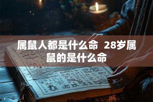 属鼠人都是什么命 28岁属鼠的是什么命 属鼠人都是什么命 28岁属鼠的是什么命