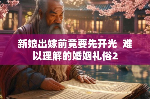新娘出嫁前竟要先开光  难以理解的婚姻礼俗2