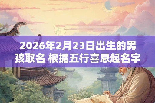 2026年2月23日出生的男孩取名 根据五行喜忌起名字