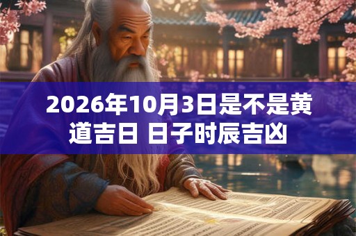 2026年10月3日是不是黄道吉日 日子时辰吉凶