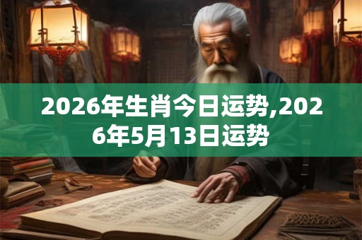 2026年生肖今日运势,2026年5月13日运势