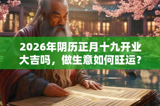 2026年阴历正月十九开业大吉吗，做生意如何旺运？