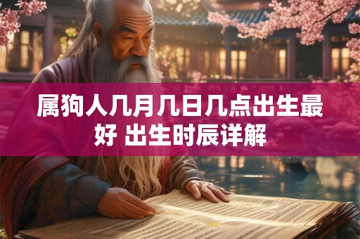 属狗人几月几日几点出生最好 出生时辰详解