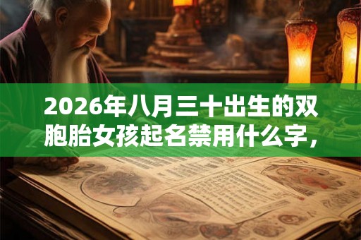 2026年八月三十出生的双胞胎女孩起名禁用什么字，五行属什么