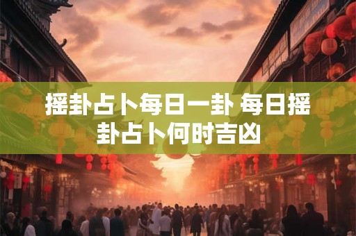 摇卦占卜每日一卦 每日摇卦占卜何时吉凶