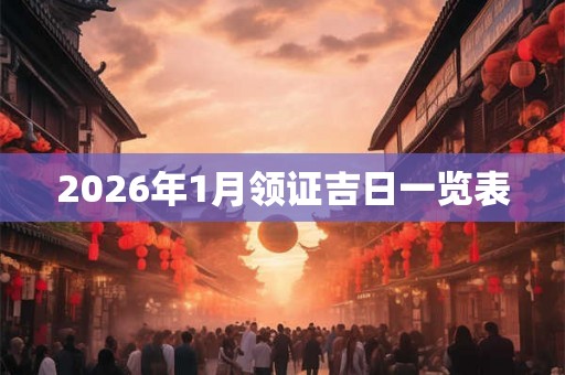 2026年1月领证吉日一览表 2026年1月领证吉日一览表