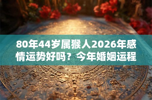 80年44岁属猴人2026年感情运势好吗？今年婚姻运程