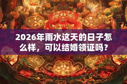2026年雨水这天的日子怎么样,可以结婚领证吗? 2026年雨水这天的日子怎么样,可以结婚领证吗?