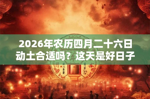 2026年农历四月二十六日动土合适吗？这天是好日子吗？