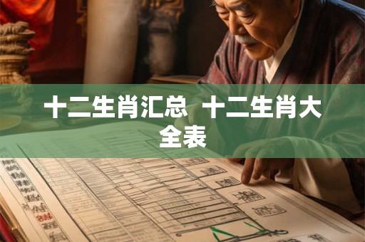 十二生肖汇总  十二生肖大全表