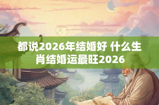 都说2026年结婚好 什么生肖结婚运最旺2026