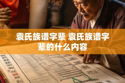 袁氏族谱字辈 袁氏族谱字辈的什么内容 袁氏族谱字辈 袁氏族谱字辈的什么内容