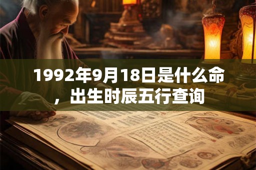 1992年9月18日是什么命，出生时辰五行查询