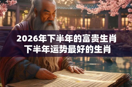 2026年下半年的富贵生肖 下半年运势最好的生肖 2026年下半年的富贵生肖 下半年运势最好的生肖